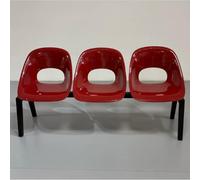 QSNYJPL Sedie Ufficio Ospiti a 3 Posti, Sedia Sala d'Attesa con Struttura in Tubi di Ferro, Panca con Schienale per Bar, Abbigliamento, Negozi, Decorazioni Fotografiche(Red)