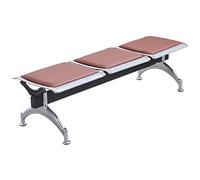 QSNYJPL Sedie Ufficio Ospiti a 3 Posti Sedia Sala d'Attesa per Ufficio Panchina da Ufficio con Cuscino Portata 500 Kg per Aeroporto Mercato Banca Ospedale Scuola(Brown)