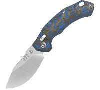 QSP Knife Elk 14C28N, Blue-Black texture micarta Glyde lock QS173-B1