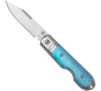 QSP Knife Moray QS171-A, Limited Edition, Satin Vanax, Blue Crystallized Titanium coltello da tasca