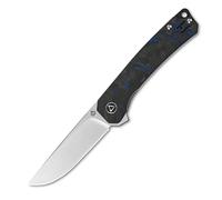 QSP Knife Osprey, Lama Satinata 14C28N, Manico in G10 con Overlay in Fibra di Carbonio (Blu) QS139-G