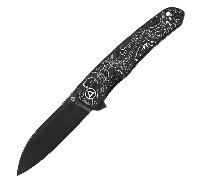 QSP Knife Otter, Lama CPM S35VN, Manico in Fibra di Carbonio con Foglio di Alluminio QS140-A2