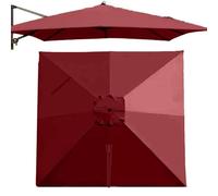 QSPNVFB 3x3cm Copertura di Ricambio per Ombrellone Quadrato 8 Stecche Ombrellone Decentrato Telo di Ricambio, Baldacchino di Ricambio per Giardino Piscina(Burgundy,Single Top 3m (x10'))