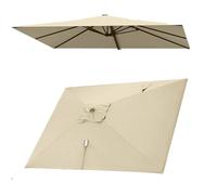 QSPNVFB 3x4m Rettangolo Ombrello Baldacchino Telo Di Ricambio 8 Nervature Copertura Di Ricambio Per Offset Ombrellone, Anti-UV Tettoia Per Ombrellone(Khaki)