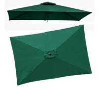 QSPNVFB Baldacchino Per Ombrellone Da Giardino 3x2m 6 Bracci Rettangolare Copertura Di Ricambio Per Ombrellone Da Terrazza Telo Di Ricambio Per Ombrello(Dark green)
