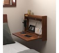 QSPNVFB Comodino Da Parete Tavolo A Scomparsa, Piccolo Tavolo Da Trucco Galleggiante, Scrivania De Computer Pieghevole Per Ufficio Soggiorno Balcone(Walnut,80cm(32"))