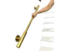 QSPNVFB Corrimano Per Scale Da Parete Ferro Ringhiere Di Transizione Interne Antiscivolo Passamano Balaustre Per Bagno Gradini Terrazze Corridoi Balconi(Gold,50cm(1.6ft))