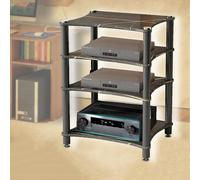 QSPNVFB HiFi Rack AV Shelf Audio Component Armadio Multistrato Aperto Amplificatore Media Stand Cabinet Organizer per Console di Gioco Stereo Giradischi(4-Tier)