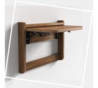 QSPNVFB Piccolo Tavolino Da Pranzo A Muro, Scrivania A Scomparsa Legno, Tavolo Scaffale A Muro Pieghevole Galleggiante Per Cucina Ufficio Computer(Walnut-b,Small)