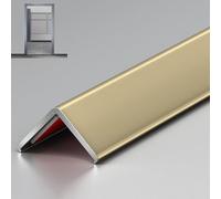 QSPNVFB Protezione Angoli Muro Alluminio 100cm Paraspigoli Da Parete Autoadesiva Profilo Angolare Forma Di L Striscia Anti-collisione Per Porte Finestre(Gold,W 1.5cm(3/5"))
