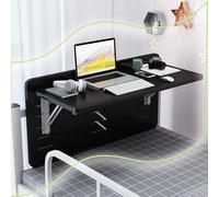 QSPNVFB Scrivania Da Parete Tavolino Da Letto Pieghevole, Tavolo Da Computer Galleggiante, Piccolo Tavolo Da Pranzo In Legno Per Cucina Ufficio Balcone(Black,30cm(12"))