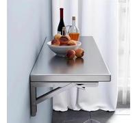 QSPNVFB Scrivania Pieghevole A Muro In Acciaio Inox, Tavolo A Scomparsa Scaffale A Muro Versatile, Mensola Da Parete Richiudibile Per Ufficio Cucina Bar(150x25cmcm(59"x10"))