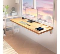 QSPNVFB Scrivania Pieghevole A Muro, Tavolo A Scomparsa In Legno, Tavolino Da Pranzo Scaffale Da Parete Galleggiante For Ufficio Balcone Cucina(Wood color,100x40cm(39"x16"))