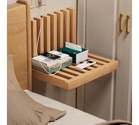 QSPNVFB Tavolino Da Letto Da Parete Pieghevole, Scaffale A Muro Scrivania Da Computer Invisibile, Comodino Galleggiante Per Soggiorno Cucina Balcone(Wood)