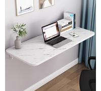 QSPNVFB Tavolo A Scomparsa Invisibile, Scrivania Da Parete Pieghevole, Tavolo Da Cucina Galleggiante Scaffale A Muro Richiudibile Per Ufficio Lavanderia(White,70x40cm(28"x16"))