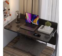 QSPNVFB Tavolo Da Letto Scrivania Pieghevole A Muro, Piccolo Tavolino Da Computer Galleggiante, Tavolo Da Pranzo Da Parete Scomparsa Per Ufficio Cucina(Black,80cm(32"))