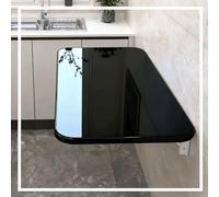 QSPNVFB Tavolo Da Pranzo A Muro Pieghevole, Piccolo Scrivania Per Computer Galleggiante Scomparsa, Tavolino Da Parete Per Lavanderia Ufficio Balcone(Black,120x50cm (47"x20"))