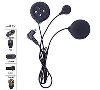 QSPORTPEAK microfono cuffie con cavo morbido, per TMAX/T-COMVB/T-COMSC casco del motociclo di Bluetooth Interphone Moto Intercom,Cuffie ad alta definizione con 4 altoparlanti