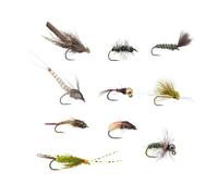 QSTDGVPW 10 Pezzi di Esche da Pesca a Mosca Artificiali, Attrezzatura da Pesca Realistica con Contenitore