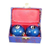 QSTDGVPW 2 Palline da Ginnastica Cinesi con Scatola Portaoggetti, Resistenti E Riutilizzabili, Ideali per Il Il Baoding dei Bambini, Blu pettegolezzo