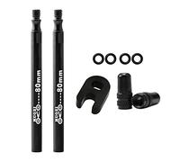 QSTDGVPW 2 Pezzi Estensore Presta Valvola Tubeless Bicicletta Kit Accessori Conversione Protezione Anello Sigillante Prevenzione Graffi Adatto per Ciclismo su, 2 Pezzi Nero 80mm