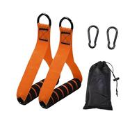 QSTDGVPW 2 Pezzi Maniglie per Allenamento Impugnature Grandi per Fitness Ganci Moschettone Durevoli Attacco Rapido Bande Elastiche Superficie Antiscivolo Schiu, Orangina