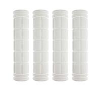 QSTDGVPW 4 Pezzi Manopole per Manubrio Coprimanubrio Ergonomico Impugnature di Ricambio Antiscivolo in Gomma Morbida Adatto per Mountain Bike per Bambin, Bianco