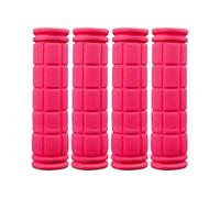 QSTDGVPW 4 Pezzi Manopole per Manubrio Coprimanubrio Ergonomico Impugnature di Ricambio Antiscivolo in Gomma Morbida Adatto per Mountain Bike per Bambin, Rosa
