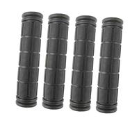QSTDGVPW 4 Pezzi Manopole per Manubrio Coprimanubrio Ergonomico Impugnature di Ricambio Antiscivolo in Gomma Morbida Adatto per Mountain Bike per Bambin, Nero