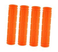 QSTDGVPW 4 Pezzi Manopole per Manubrio Coprimanubrio Ergonomico Impugnature di Ricambio Antiscivolo in Gomma Morbida Adatto per Mountain Bike per Bambin, Orangina