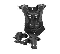 QSTDGVPW Armatura Bambini Set Protezioni Giacca Completa Schiena Petto Ginocchiere Gomitiere Flessibile E Confortevole Materiale Eva PP Adatto a Bambini R, Nero, M