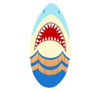 QSTDGVPW Attrezzatura per Lo Skimboarding, Tavola da Legno da 37 Pollici Adatta a Tutti Utenti, Faccia di Squalo