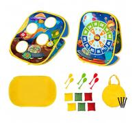 QSTDGVPW Bersaglio da Lancio per Bambini Tabellone Gioco con Fori Tessuto Oxford Picchetti Sacchetti Borsa Trasporto Rete Mesh Plastica Adatto per Uso Domestico Ludico Insegnamento, Spazio