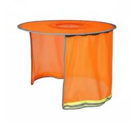 QSTDGVPW Cappello Protezione Solare Casco Universale con Elasticizzata Copricollo Lungo Estensibile Fascia Riflettente Ampia, Arancione, Cerniera Da Un Metro Con Elastico Arancione