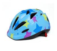 QSTDGVPW Casco Bambini Regolabile con PP Resistente E Imbottitura Schiuma Design Ventilato 12 Fori Peso Leggero 180g Adatto per Bici Scootering Patinaggio, Blu Stellato, S08