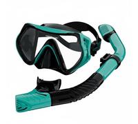 QSTDGVPW Maschera Subacquea Bambini Occhialini Nuoto Visore Immersione Silicone Lente Panoramica Funzione Anti-perdita Adatta per Sport Acquatici Snorkeling Gite, Ciano, Mascher Snorkel