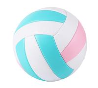 QSTDGVPW Palla da Pallavolo Professionale in PU per Uso Interno, Misura 5, con Pompa per Palline, Palla Standard per Uso Ricreativo All'aperto, per Princip, Rosa Verde Bianco