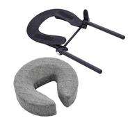 QSTDGVPW Poggiatesta Massaggiante per Materassi, Multifunzionale, per Il Recupero Dopo Un Intervento Chirurgico Agli Occhi, Comoda Borsa per Cosmetici, Grigio