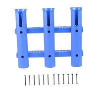 QSTDGVPW Portacanne da Pesca a 3 Tubi, Supporto per Canne da Pesca a 3 Fori, Regalo Leggero per Mariti, Porta Canne da Pesca per Barche E Stanze, Blu