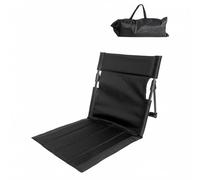 QSTDGVPW Sedia da Terra Pieghevole Seduta da Esterno Pieghevole Poltroncina Compatta con Schienale Ergonomico Telaio Alluminio Cuscino Impermeabile Adatta per Campeggio Pesca Picnic Escursioni, Nero