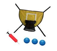 QSTDGVPW Set di Canestro da Basket per Trampolini, Include Canestro Morbido E Accessori Impermeabili per L'allenamento, Palla Blu