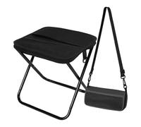 QSTDGVPW Sgabello Pieghevole da Esterno, Sedia Pieghevole Portatile a Zaino in Lega di Alluminio Oxford, Compatto, Resistente, Multifunzione, Comodo, Leggero, Nero 32x30x26cm