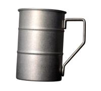 QSTDGVPW Tazza da Campeggio in Acciaio Inox, Leggera E Pratica, Ideale per caffè E Latte - per Avventure, Viaggi con Lo Zaino in Spalla, Grigio