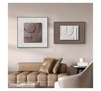 QSTGX Quadri Moderni 2 Paia Di Murales Con Motivi Per La Tavola Sala Da Pranzo, Ristorante Decorazione Murale Cornice Nera in Lega Di Alluminio(O,40x40cm+30x40cm)