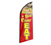 QSUM All You Can Eat, bandiera in poliestere dai colori vivaci per le aziende (asta non inclusa)