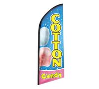 QSUM Bandiera in piuma di cotone, bandiera in poliestere dai colori vivaci per le aziende (asta non inclusa)