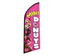 QSUM Mini bandiera con piume di ciambelle, bandiera in poliestere dai colori vivaci per le aziende (asta non inclusa)