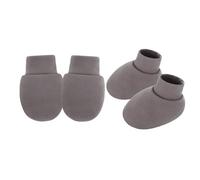 Qsvbeeqj 1 set di tessuti in cotone per neonati anti graffio mano coperto guanti e calze morbidi e traspiranti per 0-6 mesi ragazzi ragazze guanti traspiranti bambino, lino, taglia unica