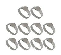 Qsvbeeqj 10 anelli in acciaio inox robusti vuoti, regolabili in acciaio inox, supporto per autorità artigianali