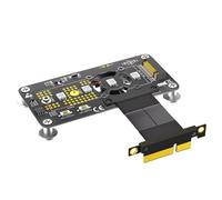 Qsvbeeqj 10 cm Veloce NGFFs NVME Hard Disk A PCIE 4 Prolunga Con Ventola LED Magnetpad